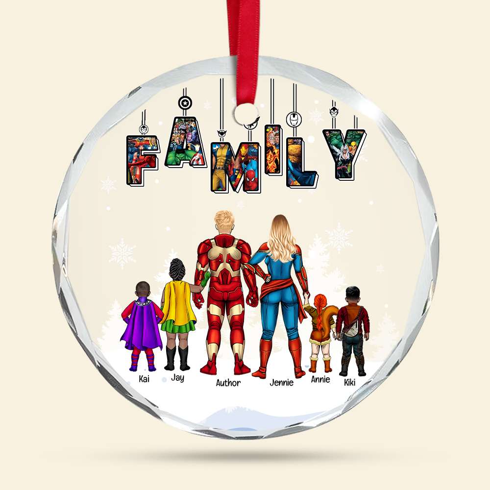 FAMILY Ornament - Super Family - Personalized Gifts For Family-Homacus