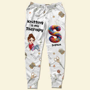 Personalized Gifts For Knitting Lovers Sweatpants Wood Alphabet Letter 02KALU130225HH-Homacus