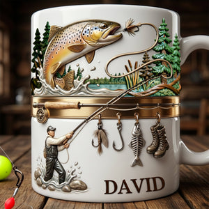 Hooked on Fishing White Coffee Mug - Personalized Gift For Fishing Lovers 02PALU201225-Homacus