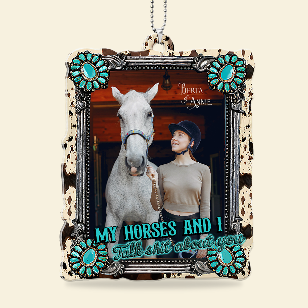 My Horses Car Ornament Custom Photo Gifts For Horse Lovers 05HULU180725-Homacus