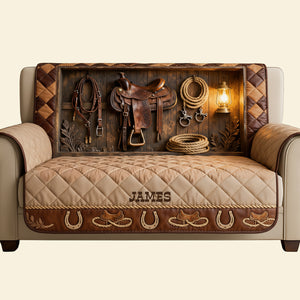 Horse Workshop Sofa Cover - Personalized Gifts For Horse Lover Quilted Sofa Cover 04KITA280126-Homacus