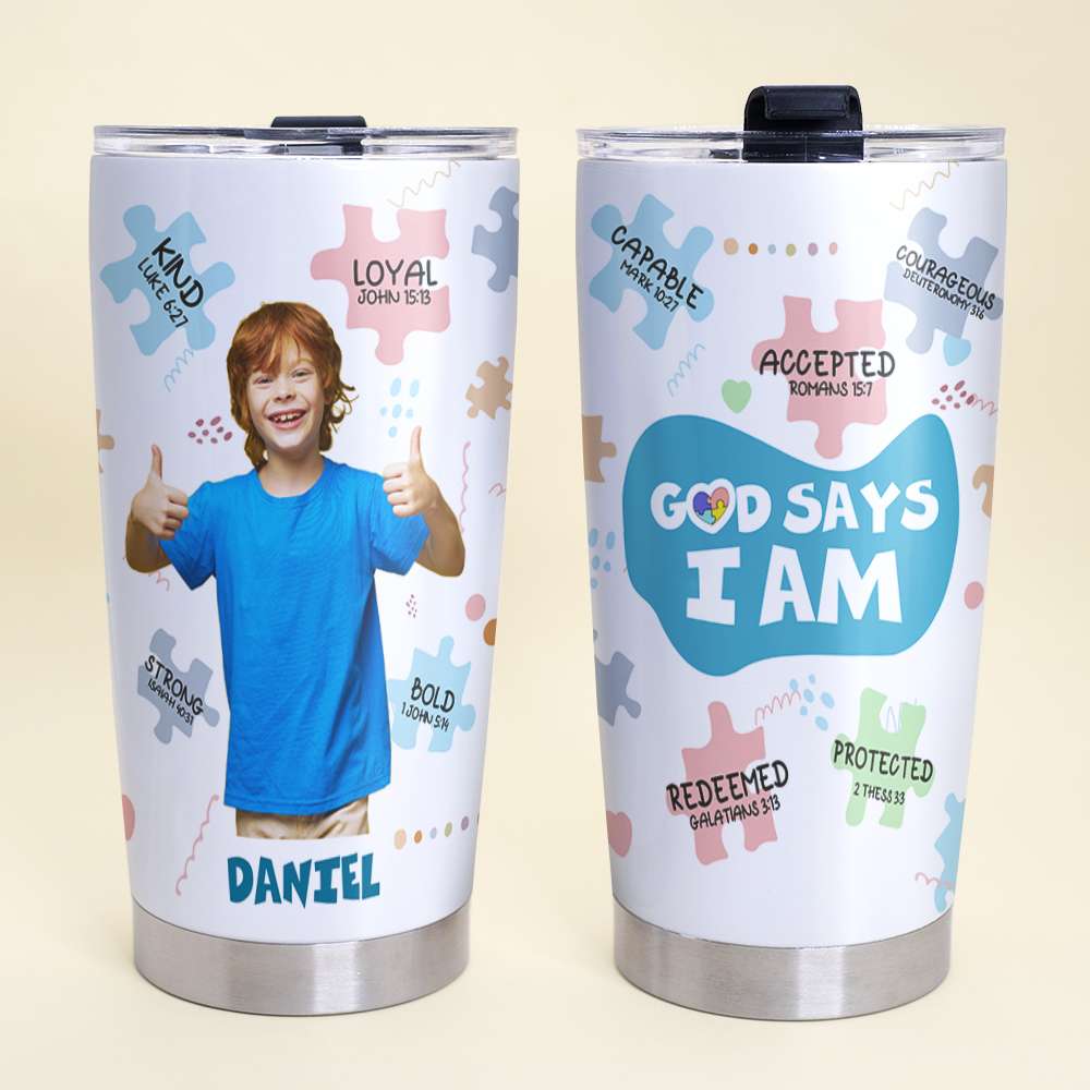 Personalized Custom Photo Gifts For Autism Kids Tumbler 03TGLU220225-Homacus