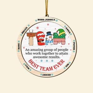 Custom Name Gifts For Coworker Wood Ornament Best Team Ever 04XQLU221124-Homacus