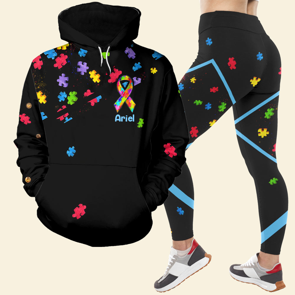Personalized Gifts For Autism Awareness Set Hoodie & Leggings - It't Okay To Be Different 01TOLU110325-Homacus