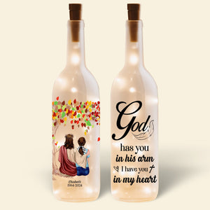 Personalized Gift For Heavenly Christian Bottle Lamp God Has You In His Arm 04HULU240225TM-Homacus