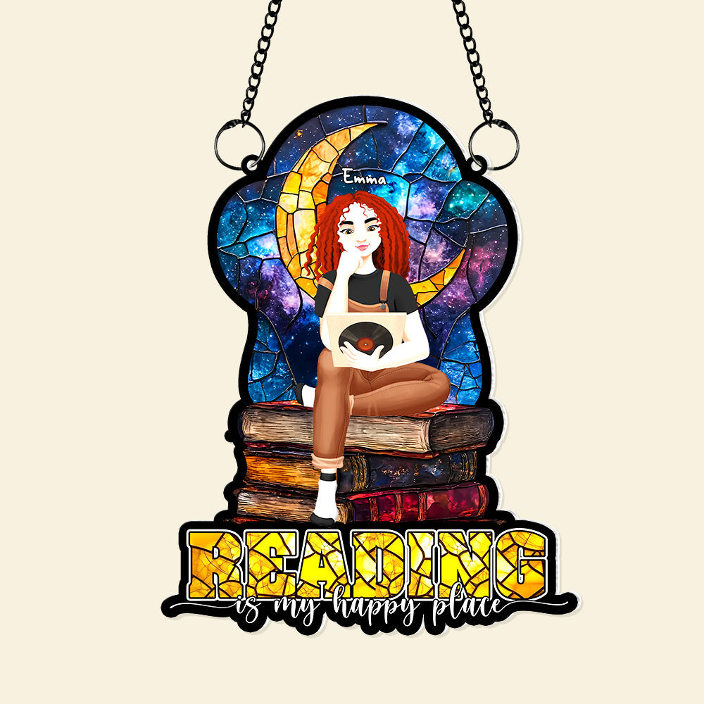 Personalized Gifts For Book Lovers Acrylic Suncatcher Reading Happiness 03XQLU041224PA-Homacus