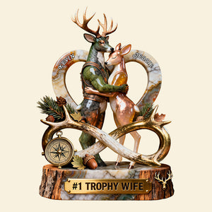 Dearly Deer Couple Acrylic Plaque, Personalized Gifts For Hunting Couple 02qhta160126-Homacus
