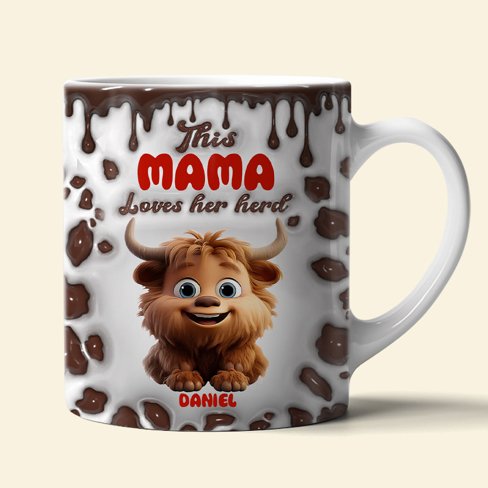 Personalized Gift For Highland Cow Mom Inflated Coffee Mug 04KALU200225-Homacus