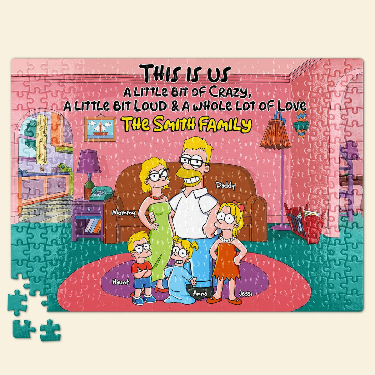 Funny Family Jigsaw Puzzle - Personalized Gifts For Family 02HULU150425PA-Homacus
