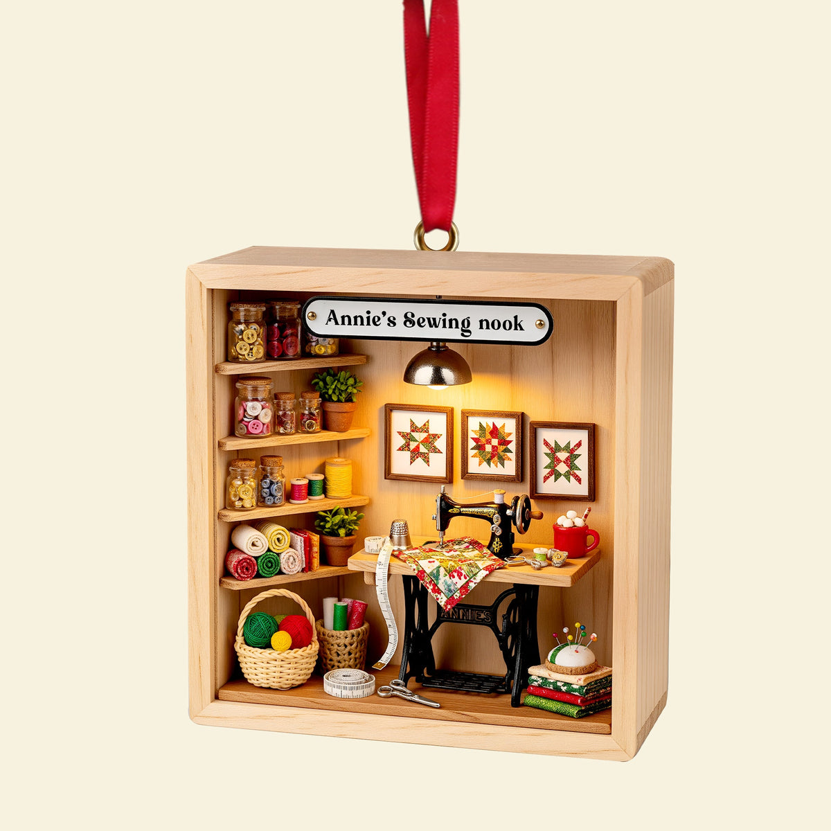 Cozy Sewing Nook Acrylic Ornament - Personalized Gift For Sewing Lovers 09PGLU281025-Homacus