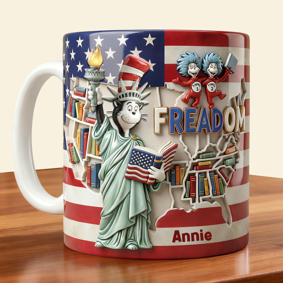 Patriotic Reading Coffee Mug - Personalized Gift For Reading Lovers 01PALU090226-Homacus