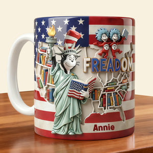 Patriotic Reading Coffee Mug - Personalized Gift For Reading Lovers 01PALU090226-Homacus