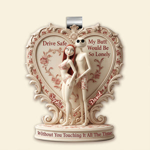 Cheeky Skeleton Couple Car Visor Clip - Personalized Gifts For Couple 01ohlu171225-Homacus