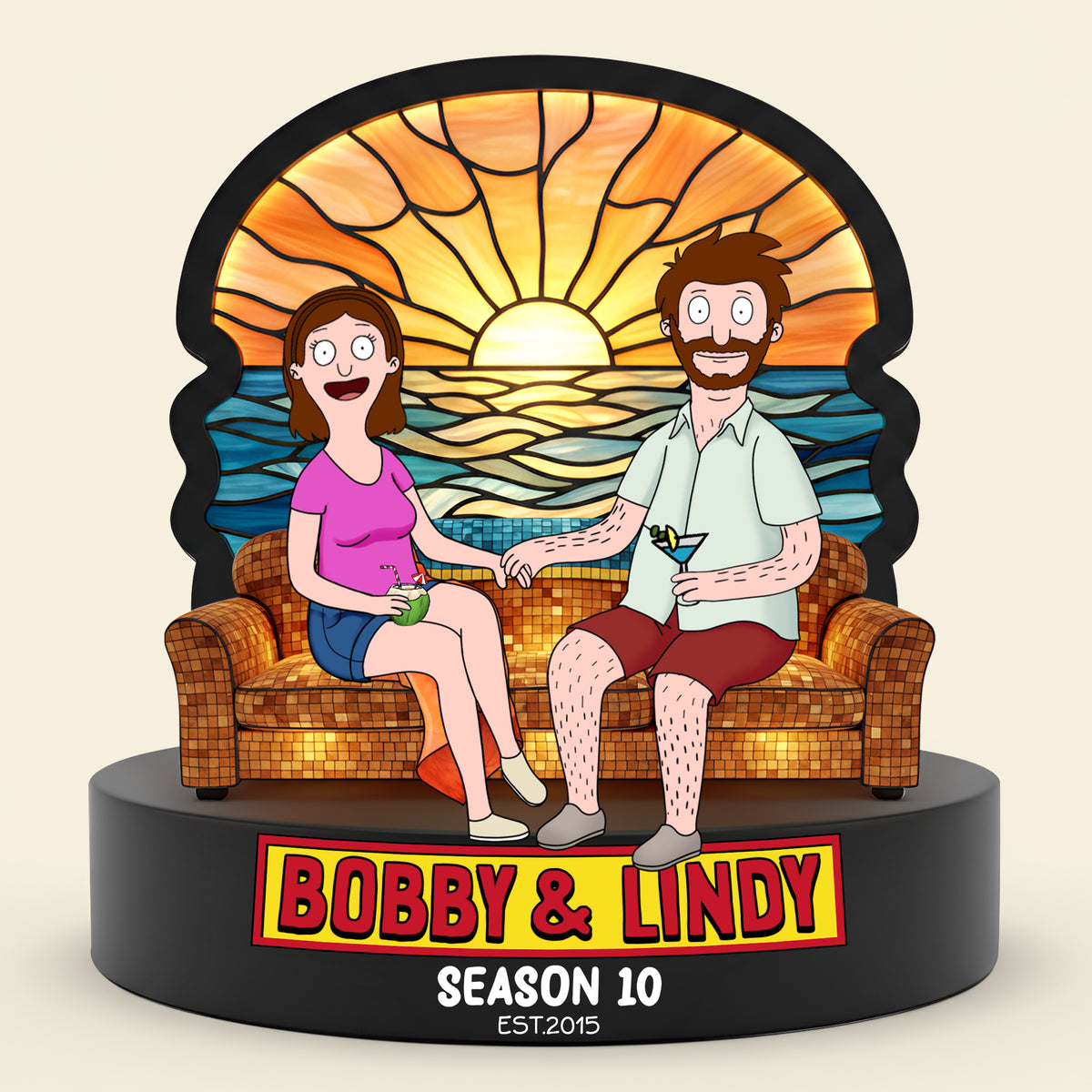 Beach Couple Light Box - Personalized Gifts For Couple Custom Shape Acrylic Light Box 05OHLU081225-Homacus