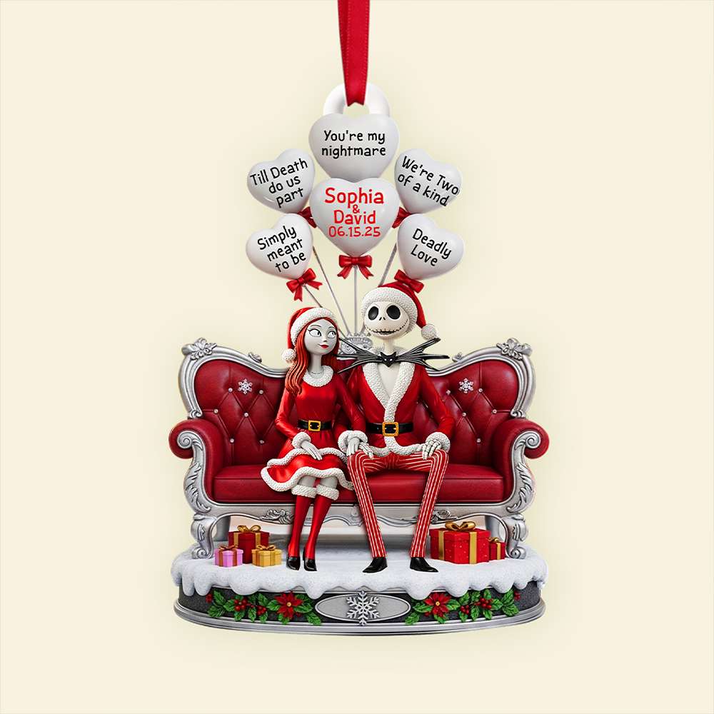 Hauntingly Sweet Couple Christmas Ornament - Personalized Anniversary Gifts For Couple 03TOLU130825-Homacus