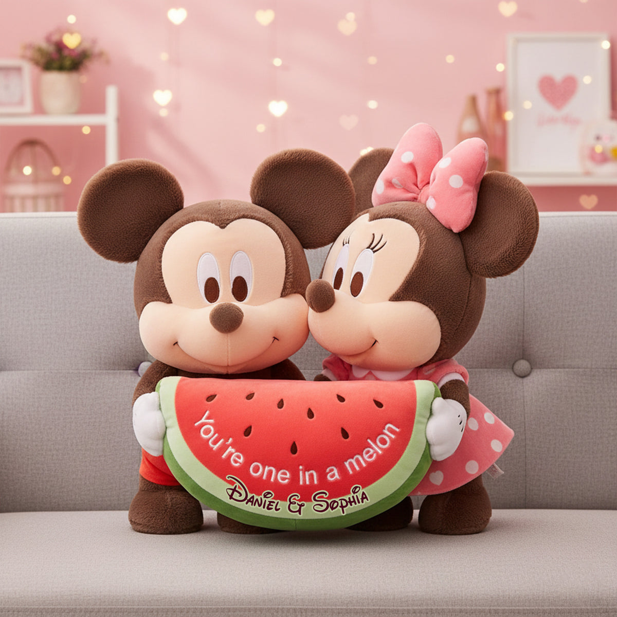 Adorable Watermelon Couple Pillow - Personalized Gifts For Couples 05PGLU251125