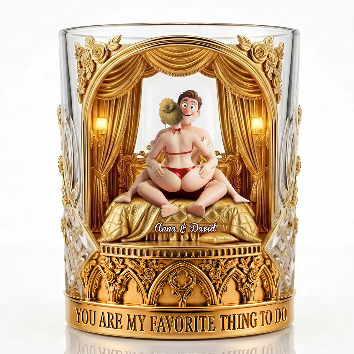 Naughty Couple Round Glass - Personalized Gifts For Couple 04ohlu080626-Homacus