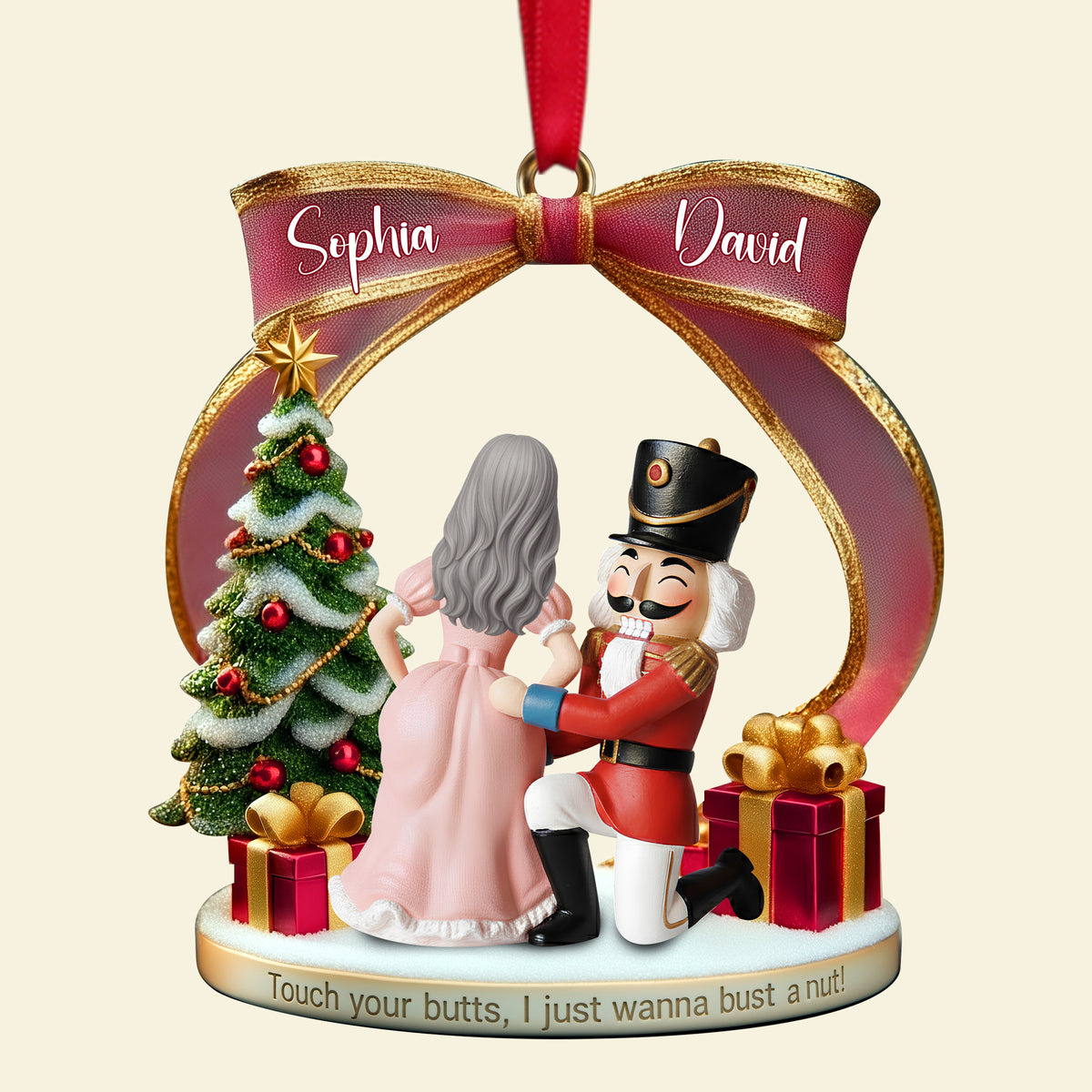 Cheeky Touch Couple Ornament - Personalized Christmas Gift For Couples 02TGLU190925-Homacus