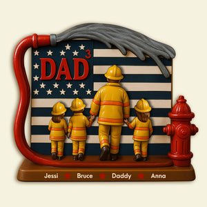 Firefighter Dad Acrylic Plaque - Personalized Gifts For Father 02TOLU260425-Homacus