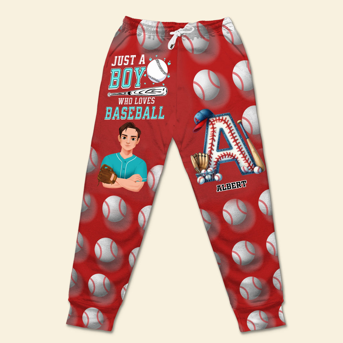 Personalized Gifts For Baseball Lovers Sweatpants Custom Alphabet Letter 04KALU140225HG-Homacus