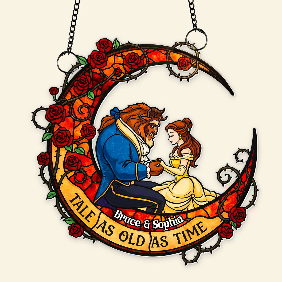 Fairytale Couple Suncatcher Ornament - Personalized Gifts For Couple 01HULU080825-Homacus