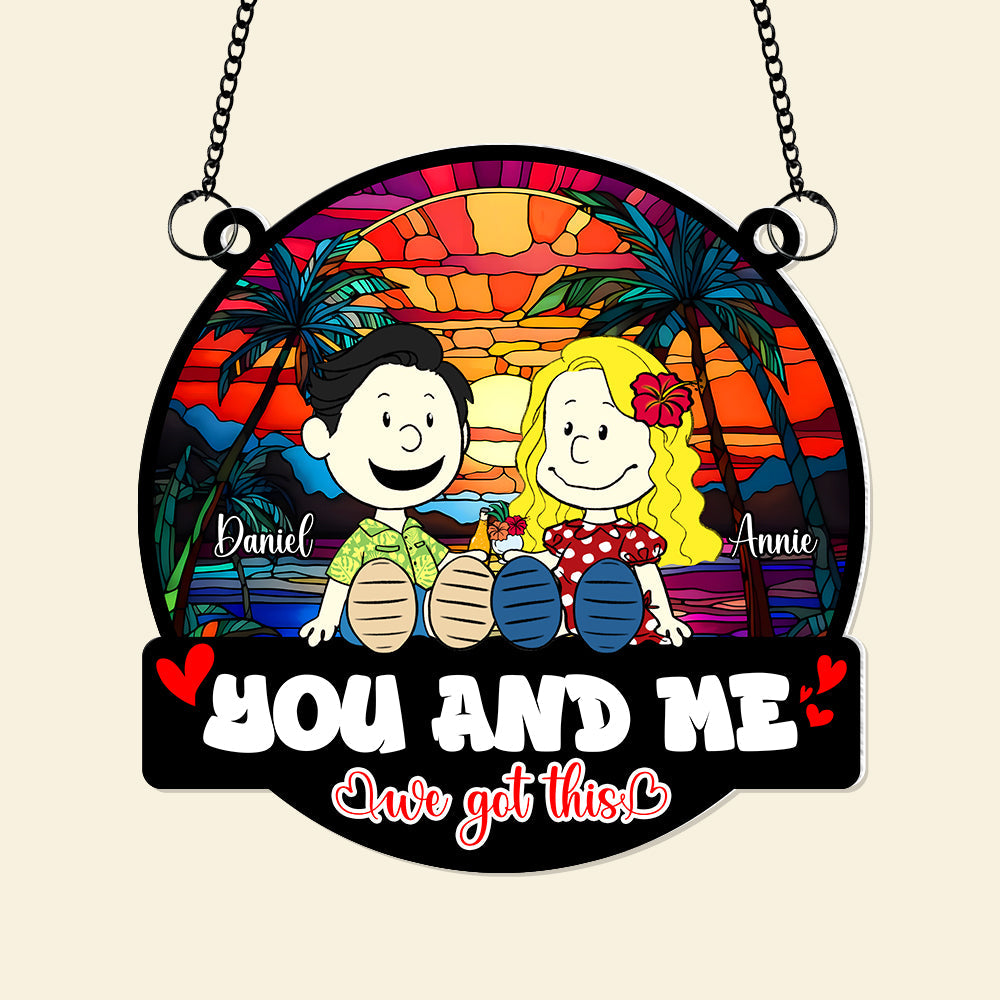 Personalized Gifts For Couples Suncatcher Ornament Couple Enjoying Summer 01TOLU150125PA-Homacus