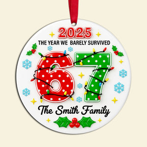 Family Survival Year Ceramic Ornament - Personalized Gift For Family 02HULU191125-Homacus