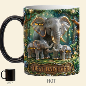 Elephant Dad Magic Coffee Mug - Personalized Gifts For Father's Day Magic Mug 02TYTA230526-Homacus