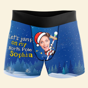 Custom Photo Gift For Couple, Let's Jump On My North Pole Man Boxer 02TOLU211024-Homacus