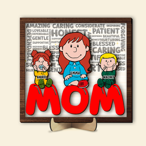 Personalized Gifts For Moms 2 Layers Wood Sign Moms & Little Ones 02TOLU090125HH-Homacus