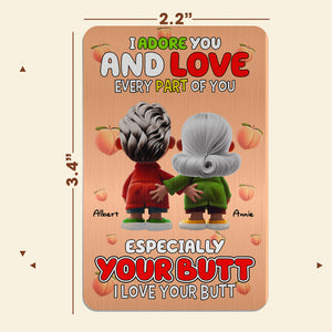 Personalized Funny Gifts For Couples Aluminum Wallet Card I Adore You 02OHLU311224-Homacus