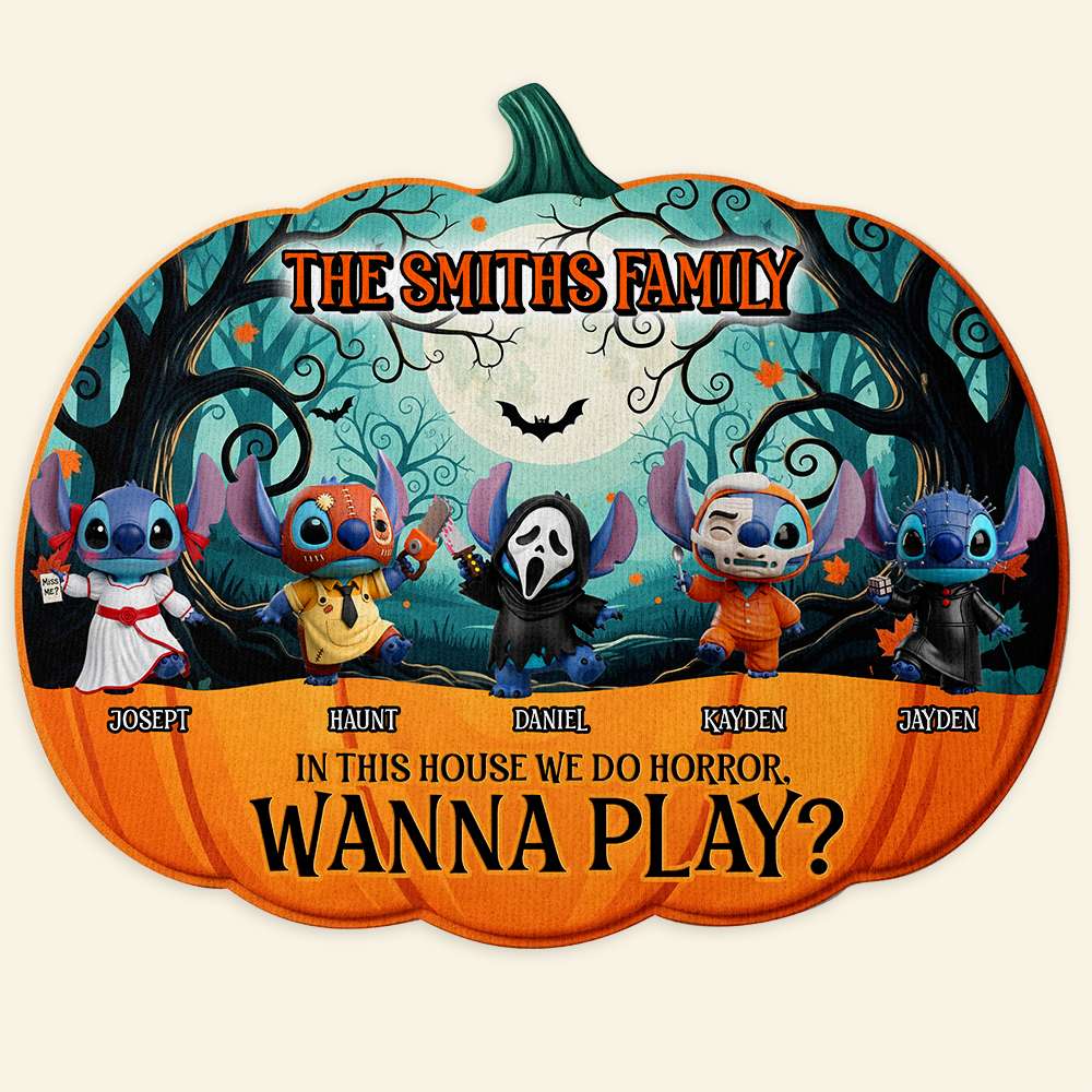 Cute Pumpkin Family Doormat - Personalized Gifts For Family 08PGLU080825-Homacus