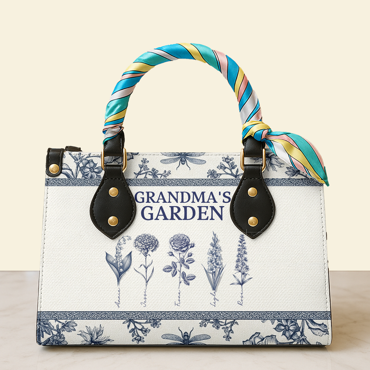 Grandma's Garden Leather Bag - Personalized Gifts For Grandma 02ohlu010825-Homacus