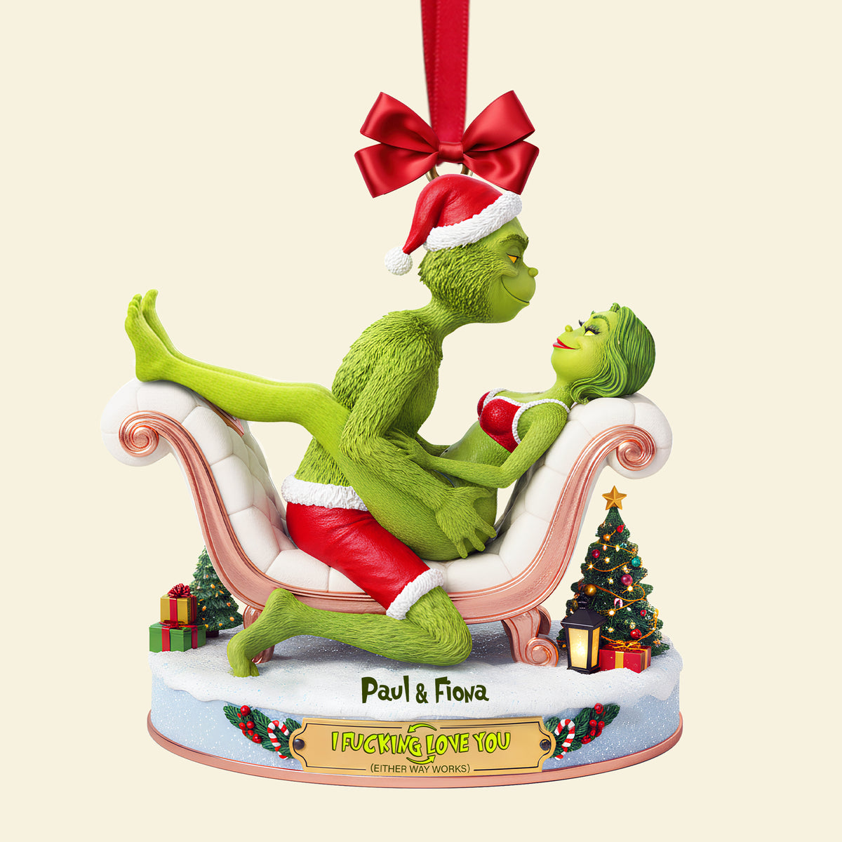 Naughty Green Couple Ornament - Personalized Gifts For Couples 01OHLU101025-Homacus