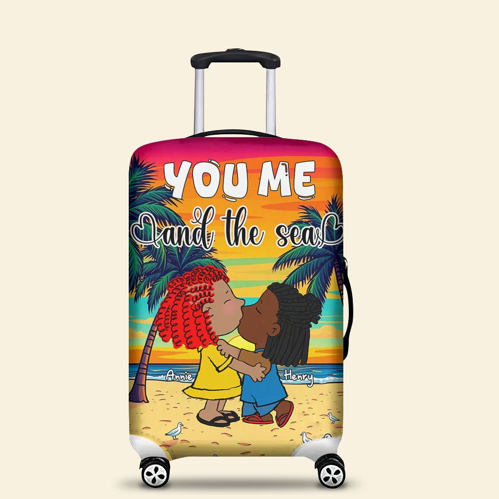 Personalized Gifts For Couple Luggage Cover You Me And The Sea 03XQLU191224HG-Homacus
