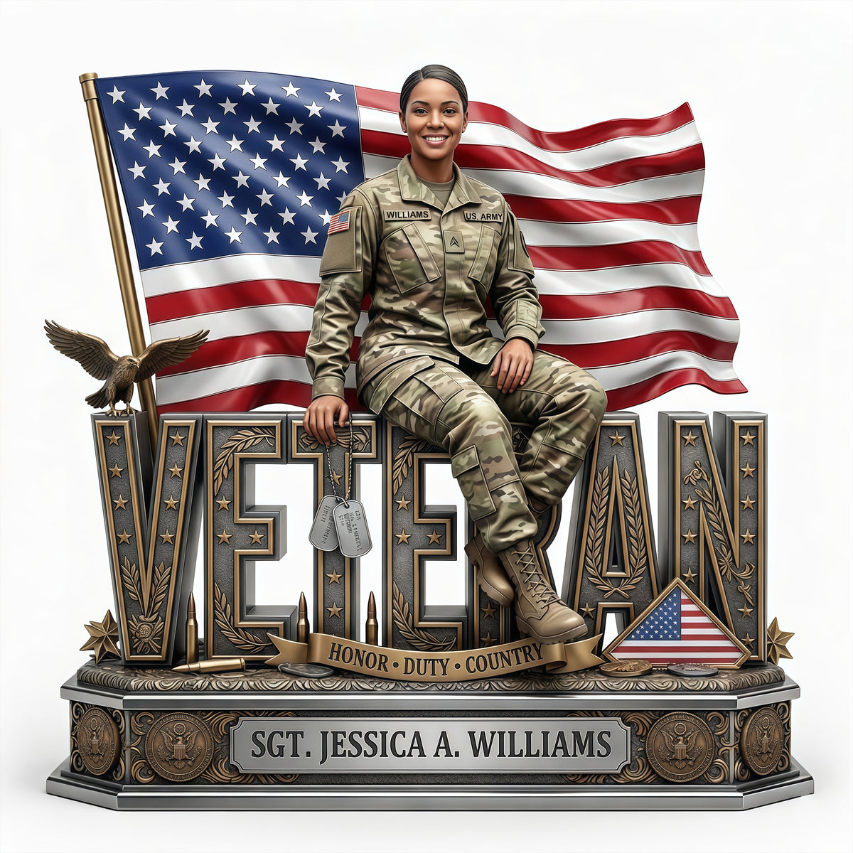 Proud Veteran Custom Photo Acrylic Plaque Tribute 03TYLU060426-Homacus