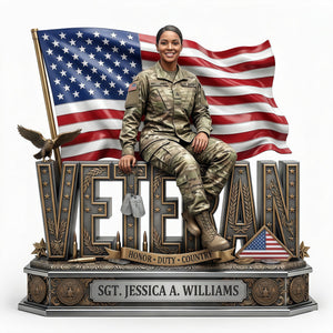 Proud Veteran Custom Photo Acrylic Plaque Tribute 03TYLU060426-Homacus