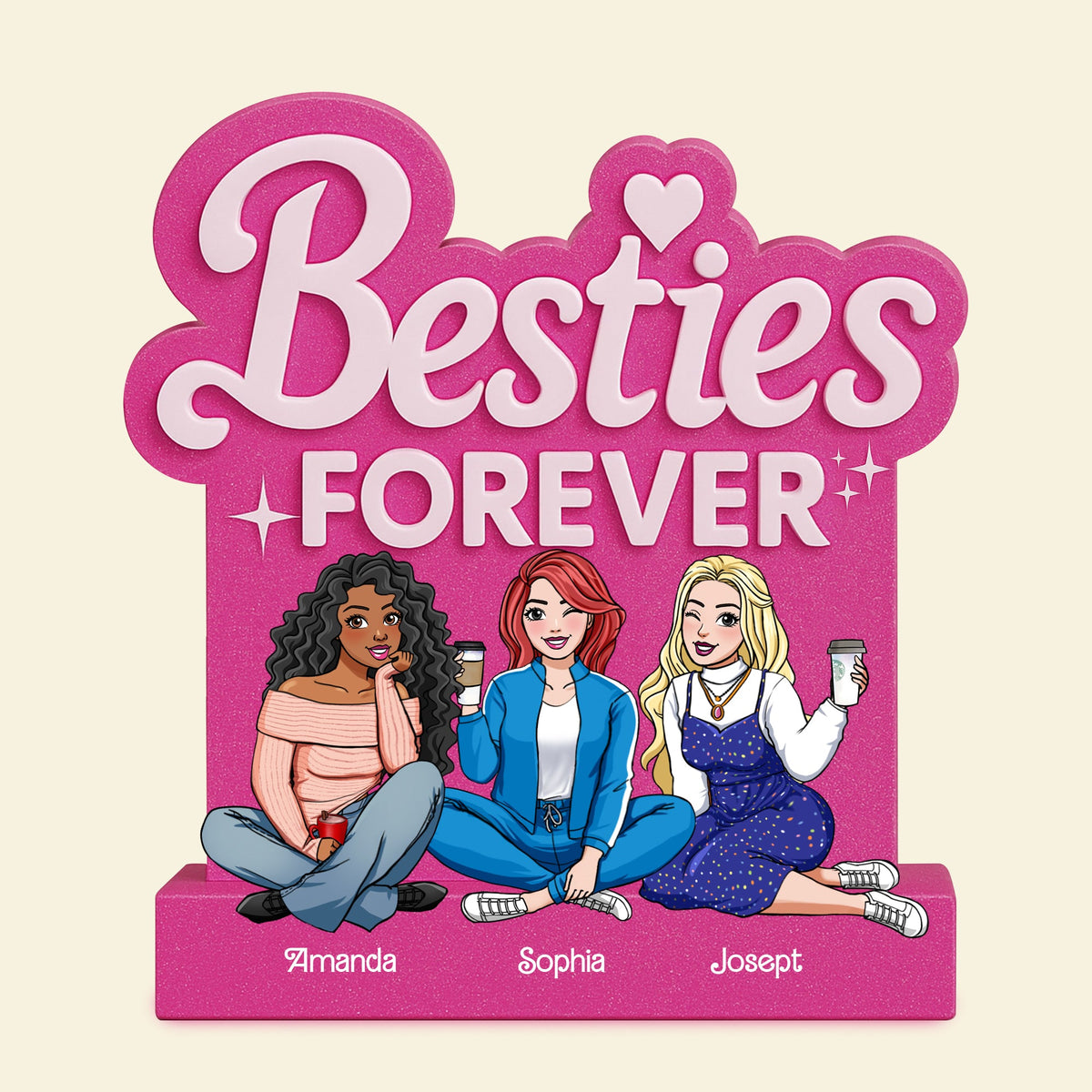 Besties Forever Acrylic Plaque - Personalized Gifts For Besties 01NALU190525HH-Homacus
