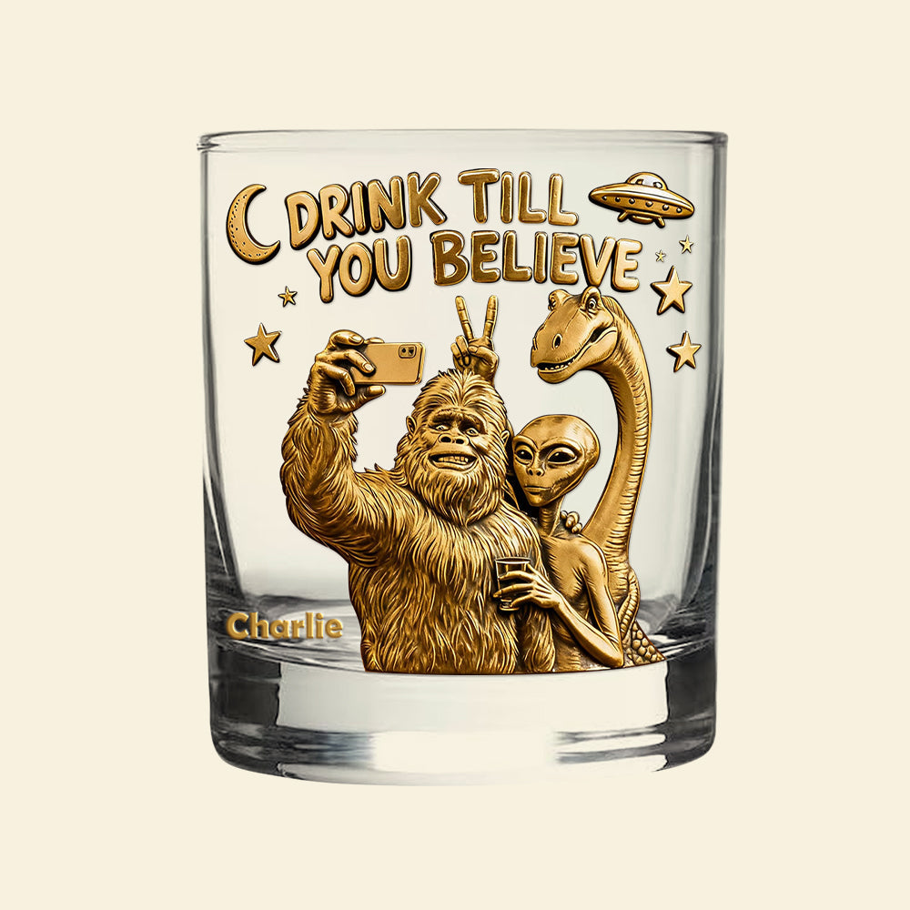 Fun Forest Giant & Friends Selfie Glass - Personalized Gifts For Drinking Lovers & Cryptid Creatures Enthusiasts 02QHLU011225-Homacus