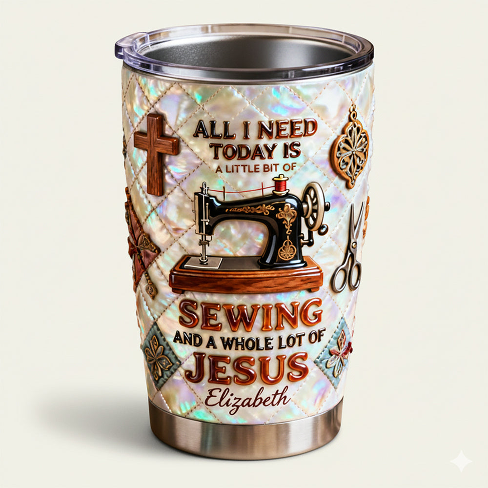 Sewing With Faith 20oz Tumbler - Personalized Gifts For Sewing Lovers 01pata291225-Homacus