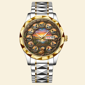 Waterfowl Duck Hunting Steel Men's Watch - Personalized Gift For Hunters 06HULU200126-Homacus