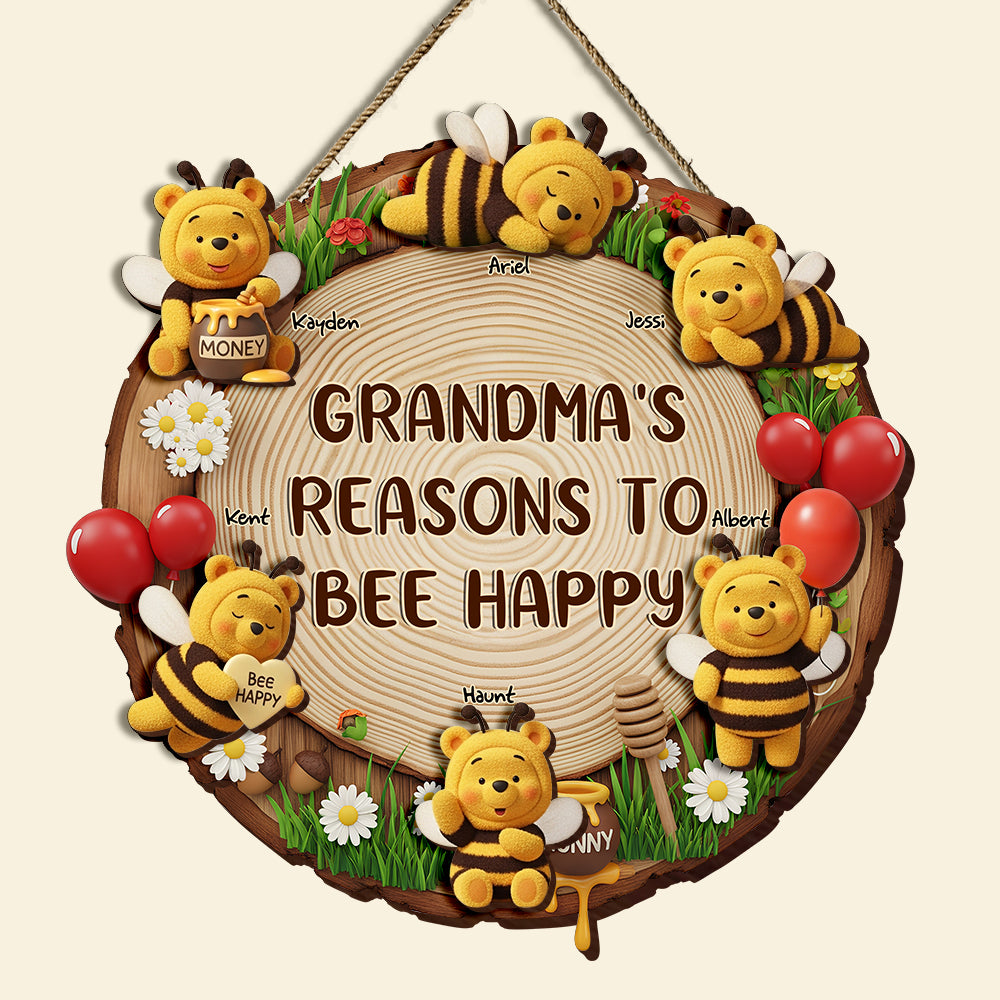 Adorable Little Bees Wood Sign - Personalized Gifts For Grandma 03OHLU300525-Homacus