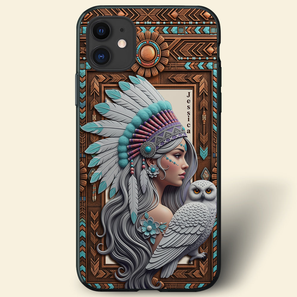 Owl Boho Spirit Girl Phone Case - Personalized Gifts For Her 04NALU200625-Homacus