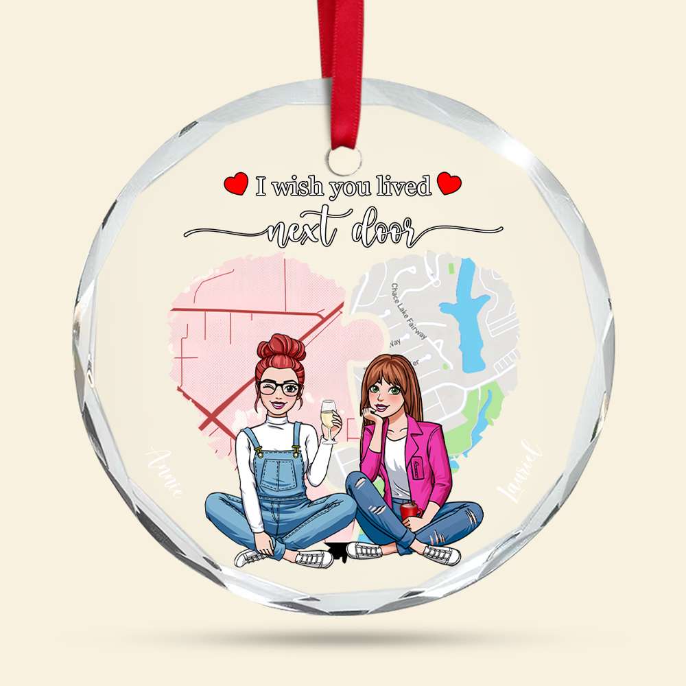 Personalized Gift For Besties Christmas Crystal Ornament 04PGLU251024HH-Homacus