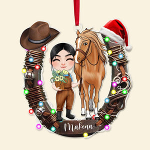 Personalized Gifts For Horse Lovers Christmas Acrylic Ornament 02OHLU141124-Homacus