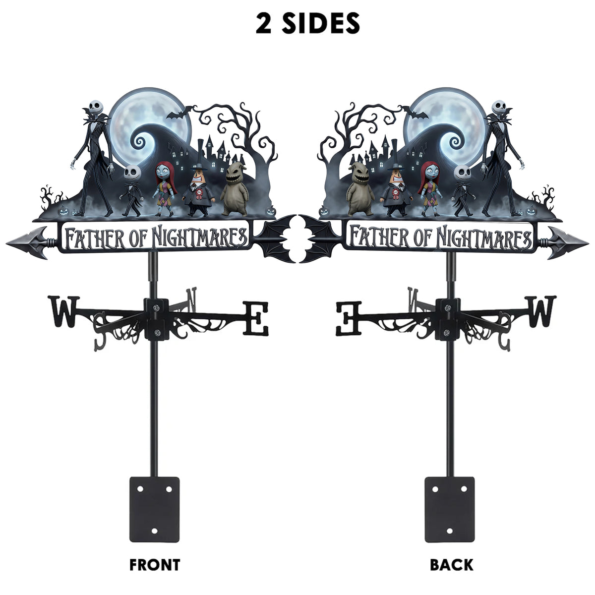 Spooky Father and Kids Metal Weather Vane - Personalized Gifts For Dad 01nalu140526-Homacus