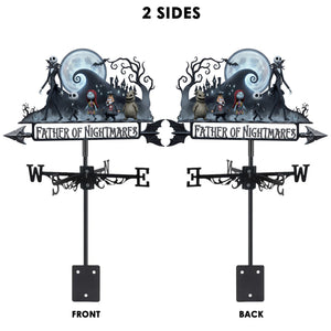 Spooky Father and Kids Metal Weather Vane - Personalized Gifts For Dad 01nalu140526-Homacus
