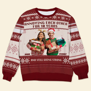 Custom Photo Gifts For Couple Christmas Ugly Sweater 01XQLU081024-Homacus