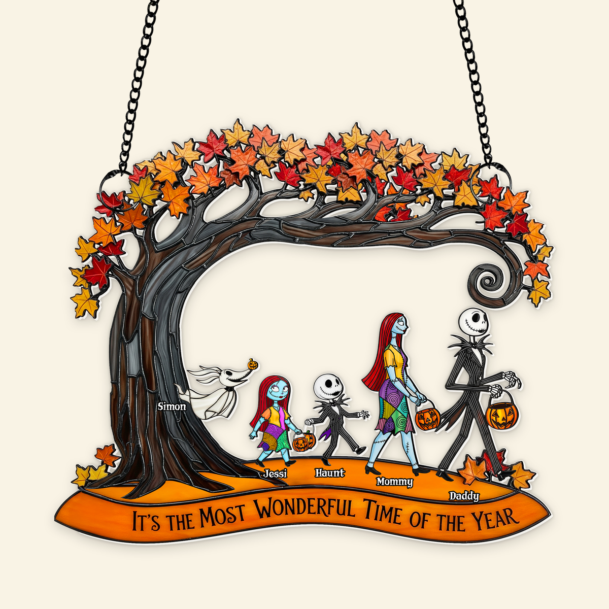 Great Time Of Spooky Family Suncatcher - Personalized Gifts For Family 04OHLU040825-Homacus