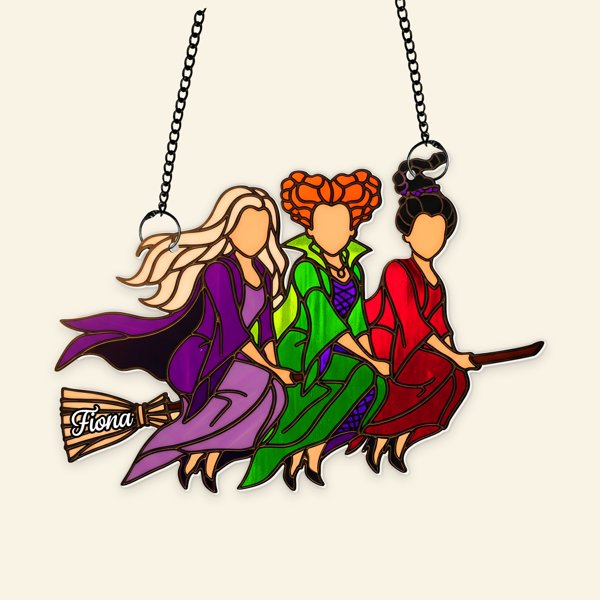 Enchanted Witches Trio Suncatcher - Personalized Christmas Gifts For Witch Lovers 02PGLU050825-Homacus